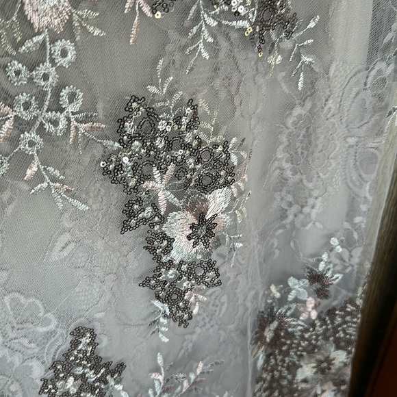 Mac Duggal EMBELLISHED V NECK ILLUSION LONG SLEEVE GOWN size 16 $698 - Picture 10 of 16